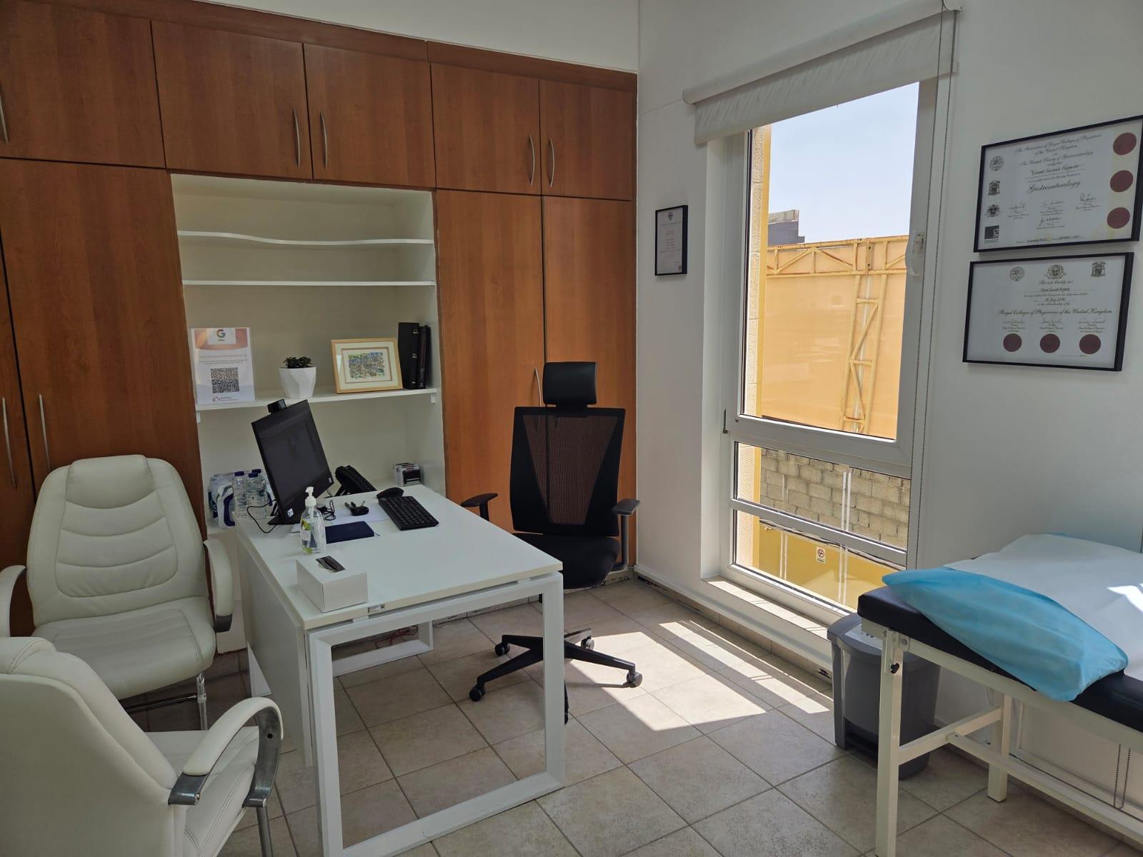 Consultation room of the best gastroenterologist in Dubai at HealthBay Clinics, Al Wasl