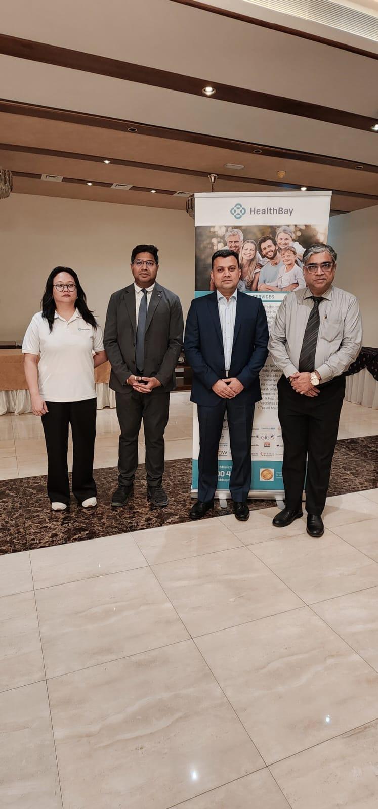 Dr. Vinod Hegade with the HealthBay team at the India Club Dubai gut health event