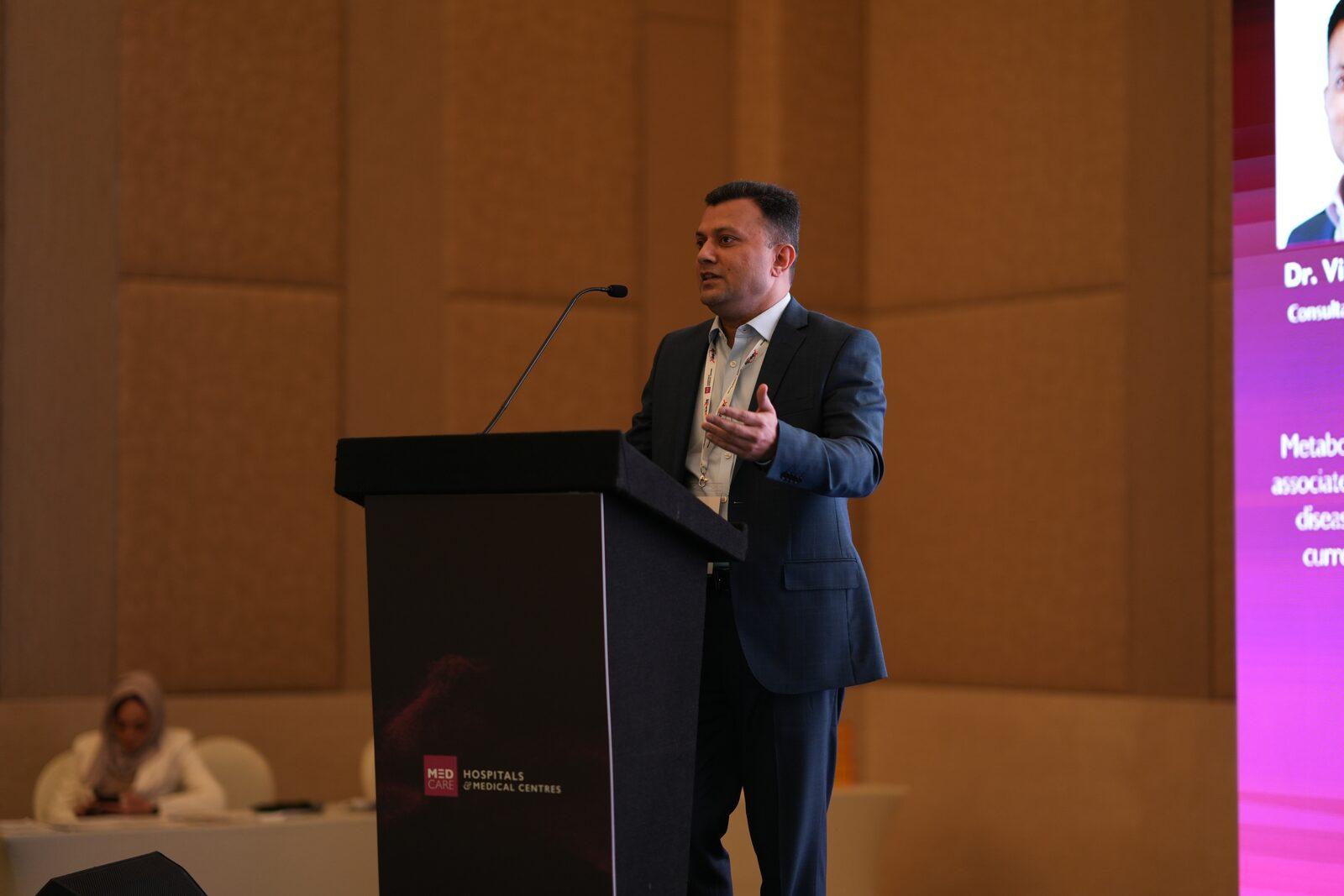 Dr. Vinod Hegade presenting current concepts in MASLD at the IMPACT 2026 conference